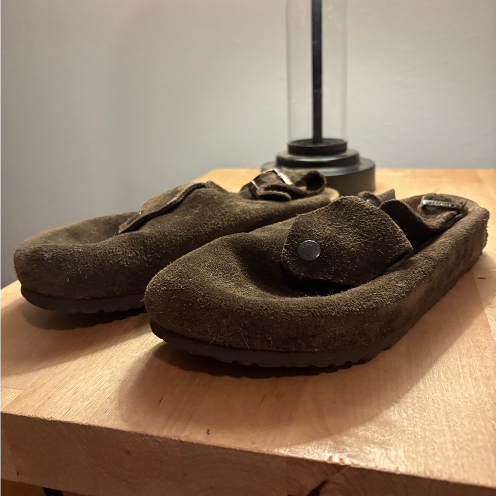 Birkenstock Brown Suede Mules